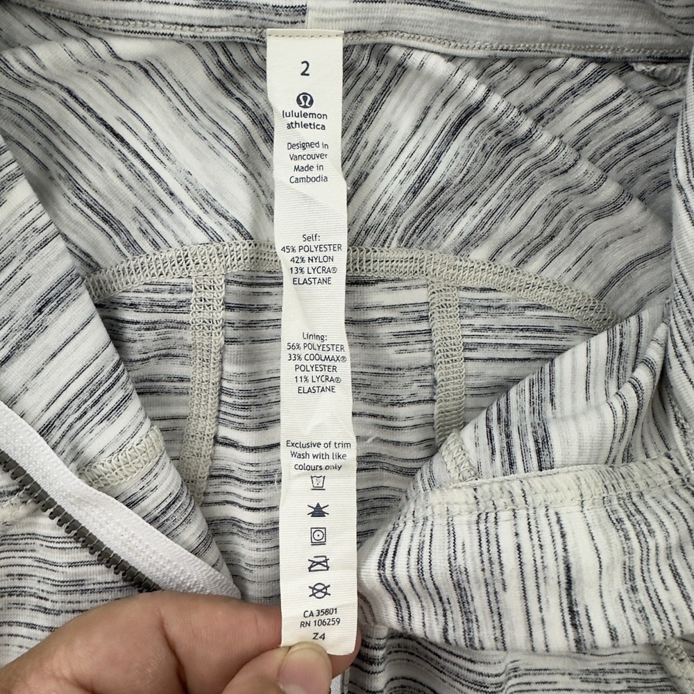 Lululemon Women's Define Jacket Size 2 White Gray Space Dye Full Zip Slim Fit - Picture 7 of 8